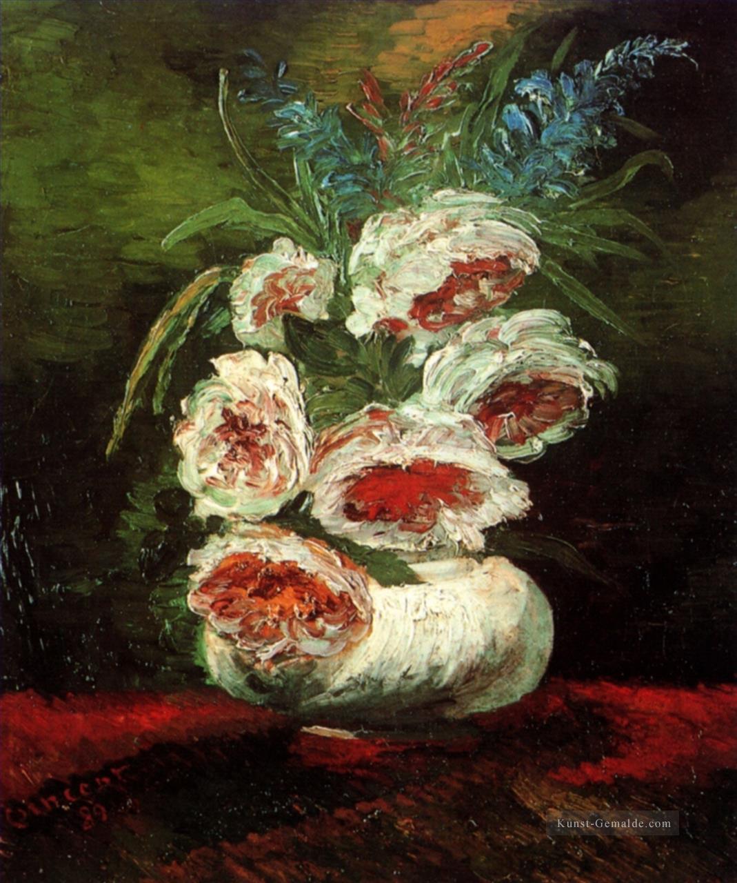 Vase mit Pfingstrosen Vincent van Gogh impressionistische Blumen Ölgemälde